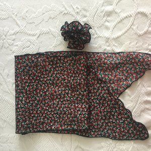 4 Vintage Scarves and Scarf Ring